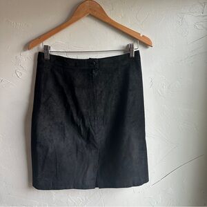 Vintage Y2K Savannah Black Soft Leather Skirt Alined Jr Size 11/12 Modern 8 Goth